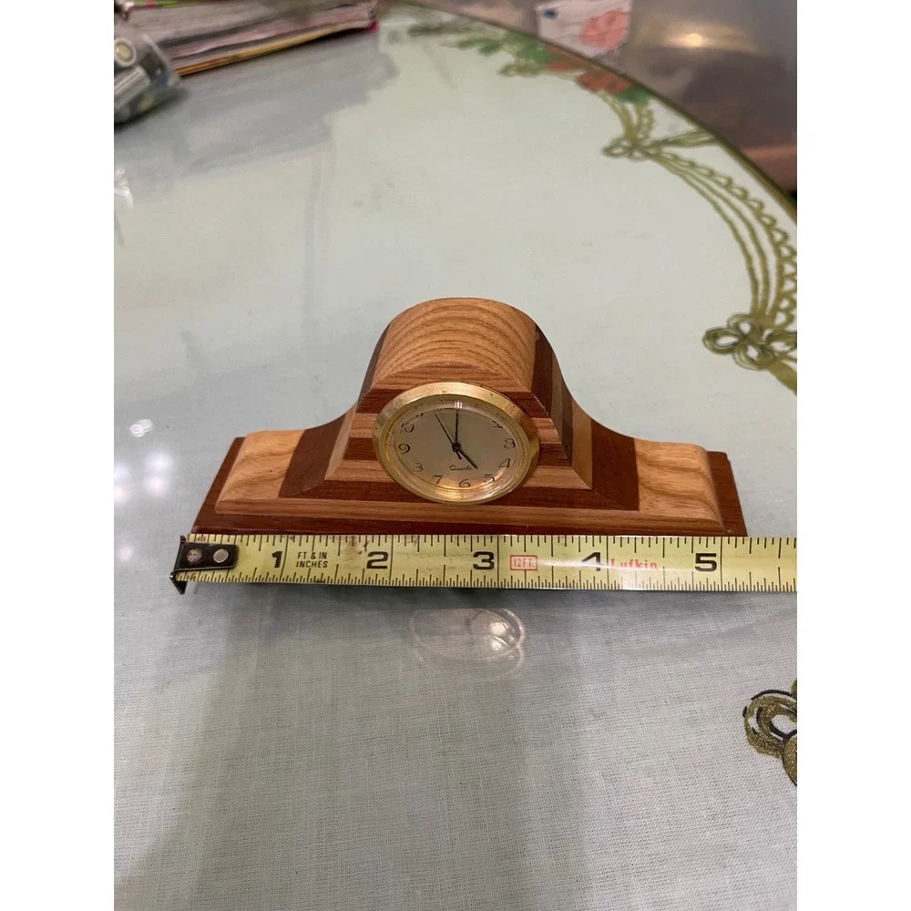 Handcrafted Wooden Mantle Clock Lawrence Eby Walnut Ash